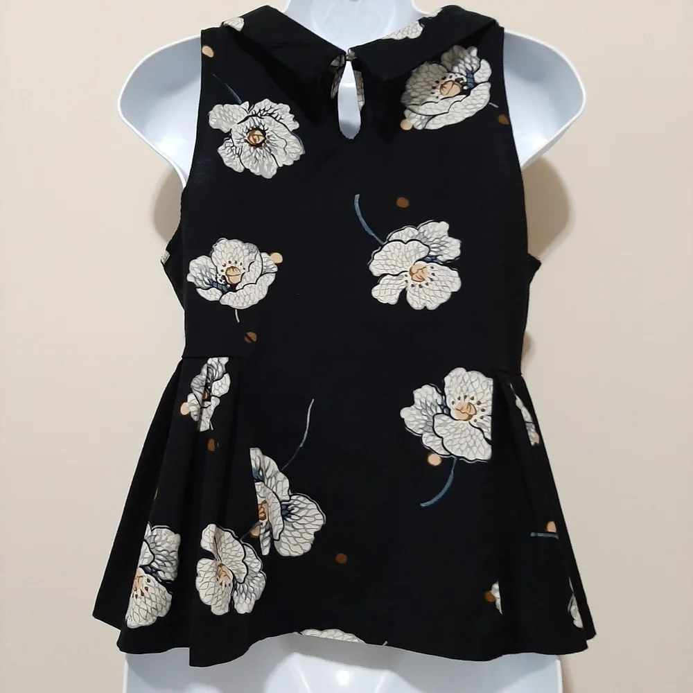 Anthropologie Deletta Peplum Top Size Small